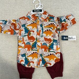 Mick Mack Dinosaur Print Baby Outfit